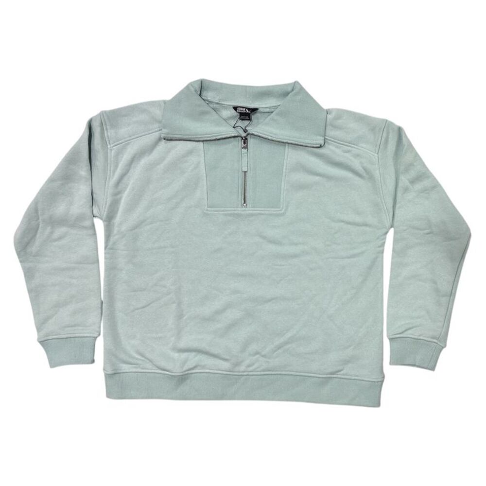 Turquoise - Eddie Bauer Women's Drop Shoulder Collared Quarter Zip Casual Pullov